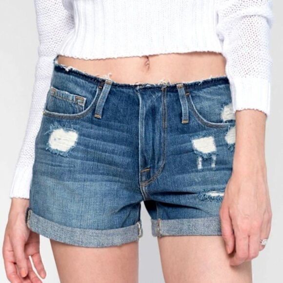 Frame Denim Le Cutoff Glenbarr Distressed Shorts - Picture 3 of 10